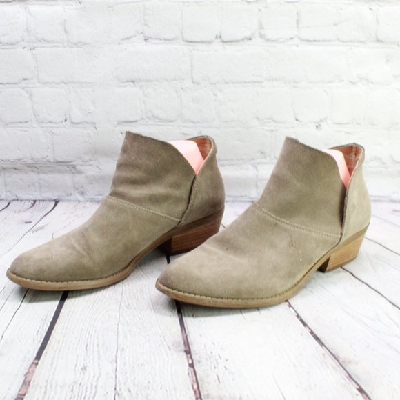 Lucky Brand Tan Suede Pull on Ankle Boots Shoes Size 10 M - Picture 2 of 9
